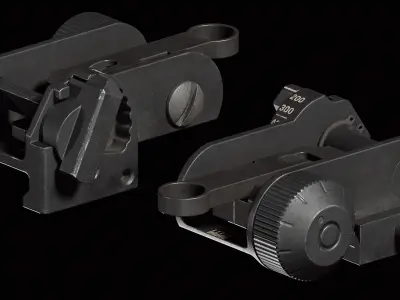 Matech Back Up Iron Sights Low-poly 3D model