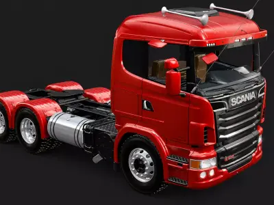  Realistic Heavy Truck with Interior 3D model