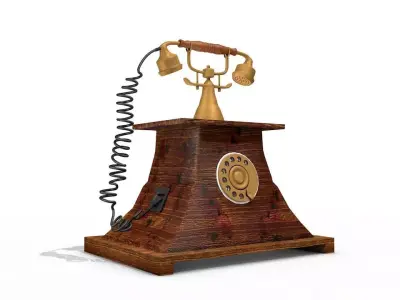 Antique Telephone - Old phone Low Poly 3D model