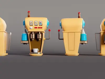 Coffee machine stylized Free low-poly 3D model