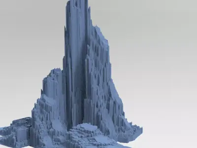 Halo Forerunner Inspired Mountain Rocks 4  3D model