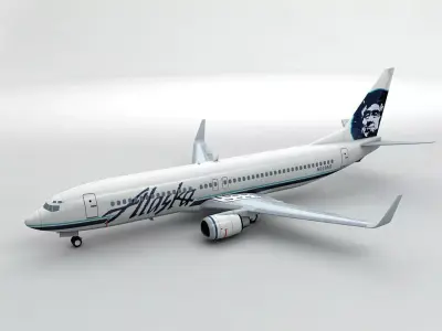 Boeing 737-800 NG Airliner - Alaska Airlines 3D model