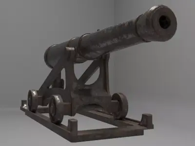 Cast Iron Cannon 3D model