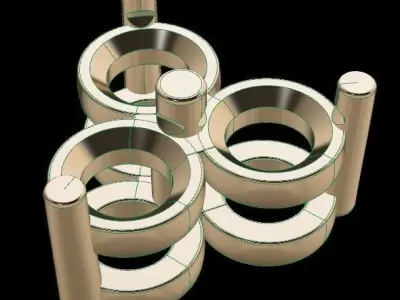 Dainty 3 Stone Pendant 3MM 3D print model