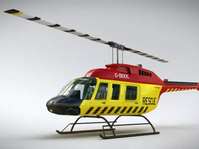 Helicopter Bell 206L Pack 3D model