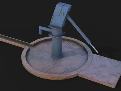 Water stream pump Low-poly 3D model - GameReady Low-poly 3D model