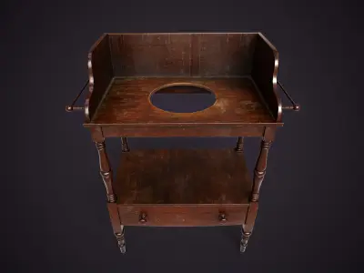 Vintage washstand  Low-poly 3D model
