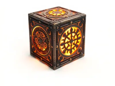 Steampunk Gear Cube Model Pack Low-poly 3D model