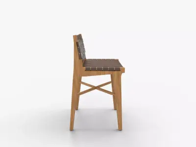 Taj Leather Strap Bar Stool 3D model