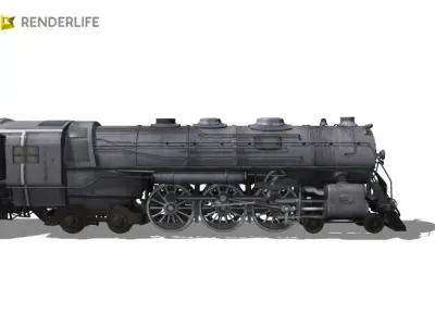 Santa Fe Type Locomotive 3D model