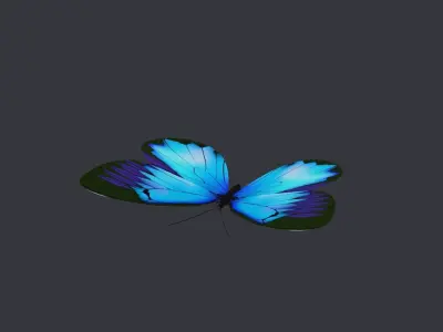 Blue Butterfly Free low-poly 3D model