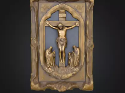 Crucifixion of Jesus Christ Wall Frame Low-poly 3D model