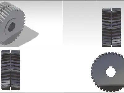 Cylindrical gear teeth with arrow Free 3D model