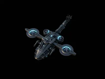 sci fi helicopter 3D model