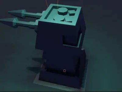 3d gun robot in water Free low-poly 3D model