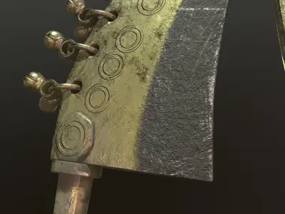 Antique Brass Betel Nut Cuttter Low-poly 3D model