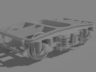 Indian railway ICF Bogie with realistic texure 3D model