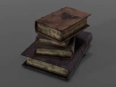 Old Books 3D Model  Low-poly 3D model
