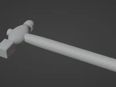 Small Ball Peen Hammer Low-poly 3D model