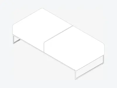 Furniture - Sofa - Contemporary - Line - Footstool - Type 2 Low-poly 3D model