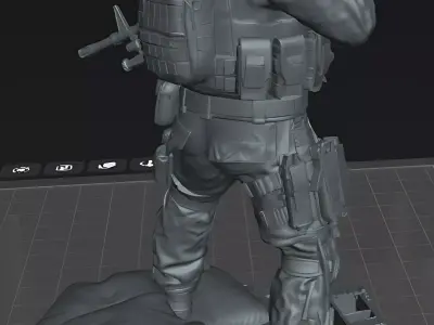 Soldier M60 Machine Gunner  Modern Military STL Miniature 3D print model