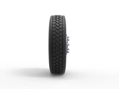 Front custom wheel of semi truck Scale 1 to 25 3D print model