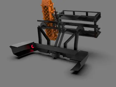 Heavy-Duty Rear Metal Off-Road Bumper Low-poly 3D model