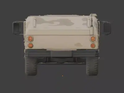 Damaged Armored Humvee Military Vehicle 3D Model V03 Low-poly 3D model