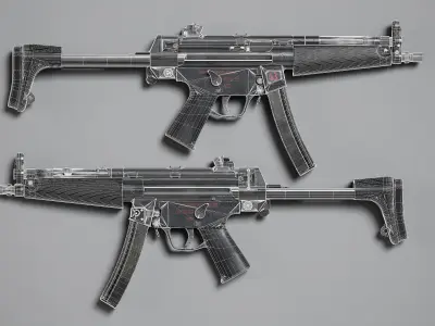 MP5 SMG Low-poly 3D model get