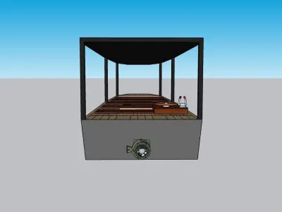 Electric boat Low-poly 3D model