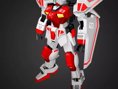 Gundam RX Low-poly 3D model