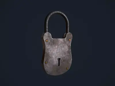 PadLock metal Low-poly 3D model