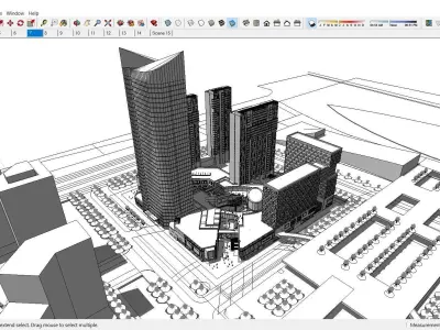 Sketchup Commercial Office Complex 256 3D model