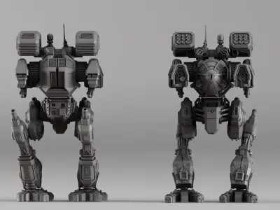 S00048 Combat Mech Walker 3D print model