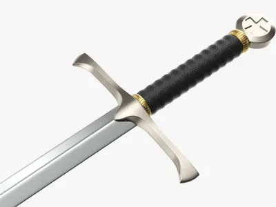 Templar sword metal 3D model