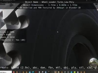 Wheel Loader Tyres High and Low-Poly Version 3D Model Pack