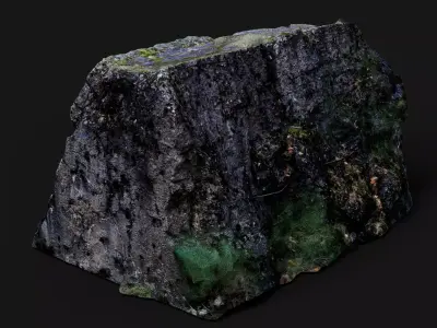 bunker block destroyed part debris PBR photogrammetry Low-poly 3D model
