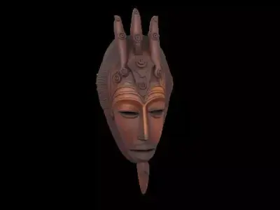 African Tribal Wooden Mask 3D print model
