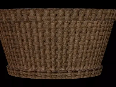 Medieval Wicker Basket 0  Game Ready Prop Low-poly 3D model