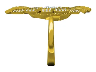 Antique Pear Stone Flower Cocktail Ring 3D print model