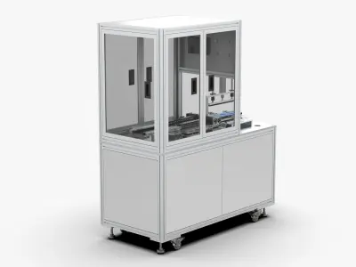 Automatic Polymer Battery Cutting Folding and Ironing Machine 3D model