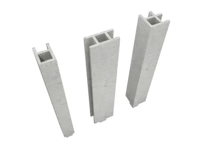 Concrete Connection Wall 3D model