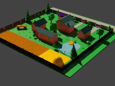 village simpsons house Low-poly 3D model