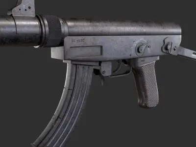 Type 64 SMG Low-poly 3D model