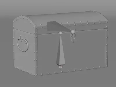 Treasure Chest V1 - Antique Box Filled with Gold Coins - Rigged 3D model