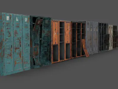 Lockers 04 Pack Low-poly 3D model
