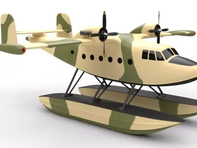 Seaplane 3D model by 3DAssetsKit