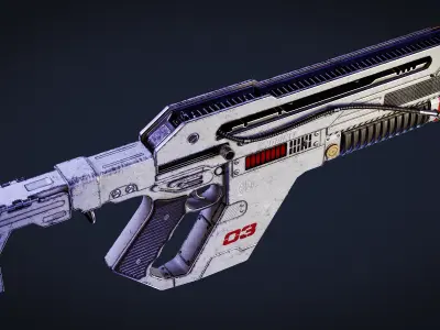 Pulse Rifle Low-poly 3D model