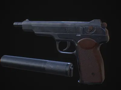 APB - APS Stechkin automatic pistol Low-poly 3D model