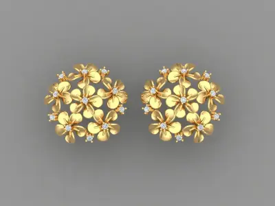 flower pendant set locket set  3D print model